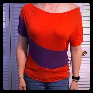 Venus orange and purple top